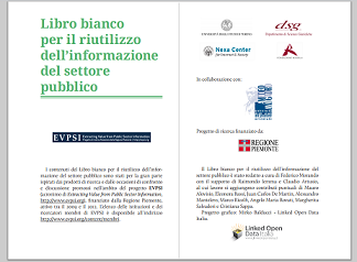 Prima pagina del Libro Bianco per il riutilizzo dell'informazione del settore pubblico